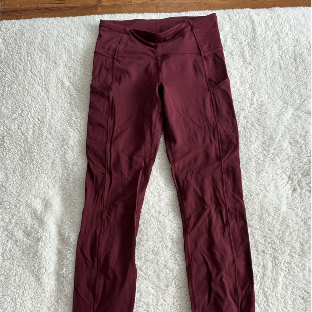 Lululemon leggings - size 2 dark maroon - super cute and fitted